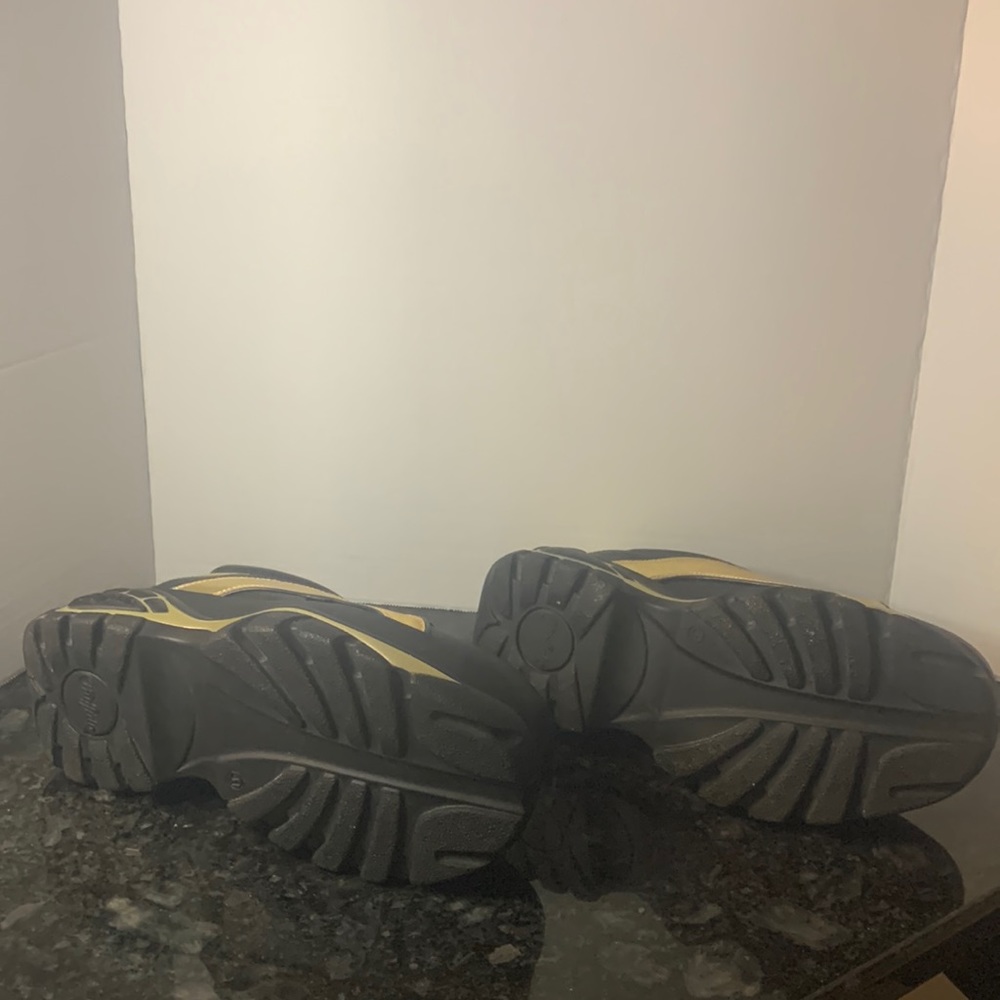BUFFALO LONDON Black & Gold Platform Trainers/sneakers sz US 10/EU 41 - Picture 7 of 15